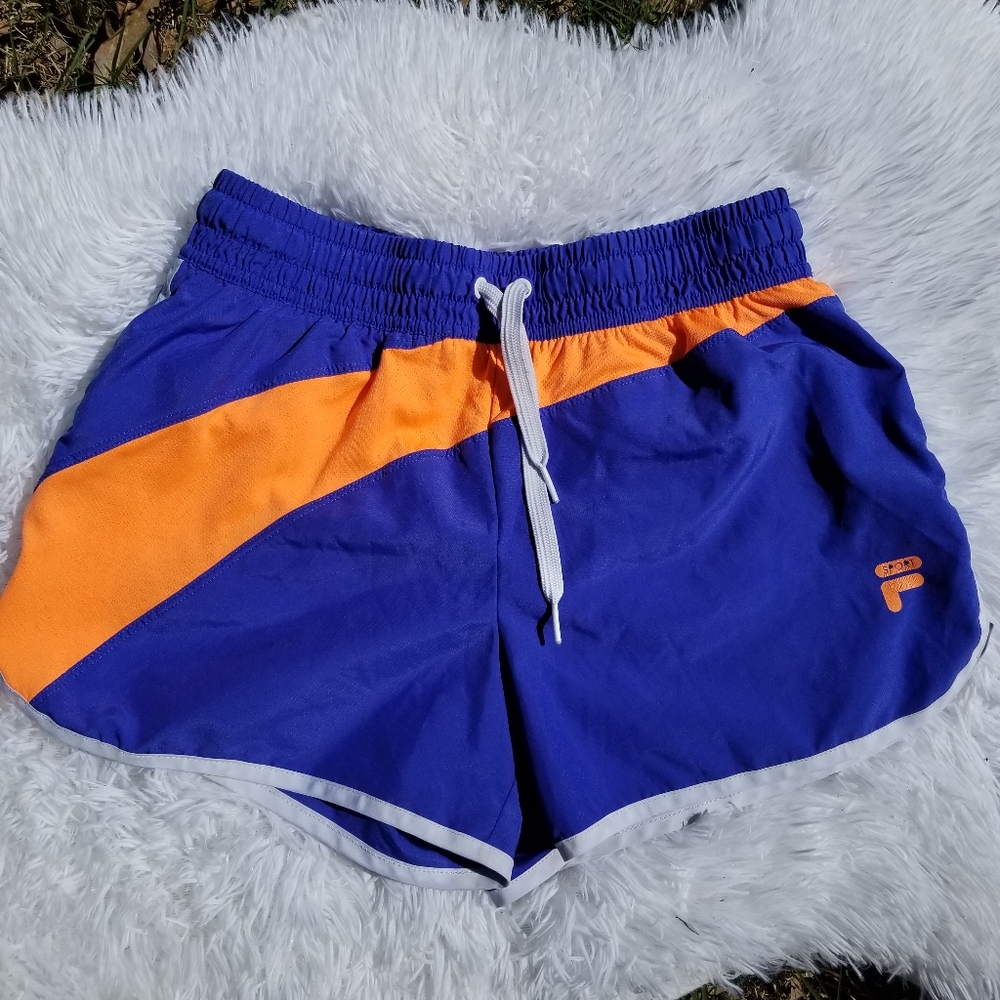 Fila Sport orange & blue running shorts-sz.Small